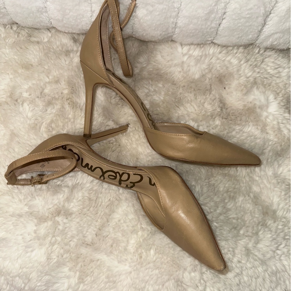 Sam Edelman Women's Nude Leather Jelena Size 9 Strappy Pumps - Picture 2 of 5